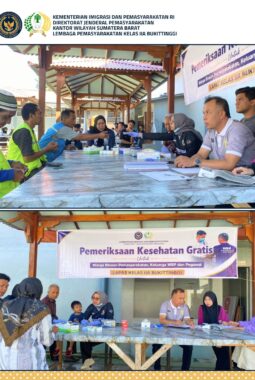 Semarak HUT ke-81 RI, Lapas Kelas IIA Bukittinggi Gelar Pemeriksaan Kesehatan Gratis bagi Warga Binaan
