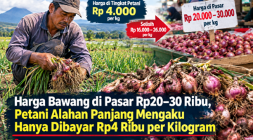 Harga Bawang di Pasar Rp20–30 Ribu, Petani Alahan Panjang Mengaku Hanya Dibayar Rp4 Ribu per Kilogram