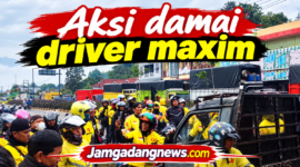 Aksi damai driver Maxim orasi dan geruduk kantor Maxim Bukittinggi Kamis, (24/09/2026).