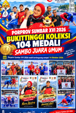 Porprov Sumbar XVI 2026: Bukittinggi Koleksi 104 Medali, Sambo Juara Umum